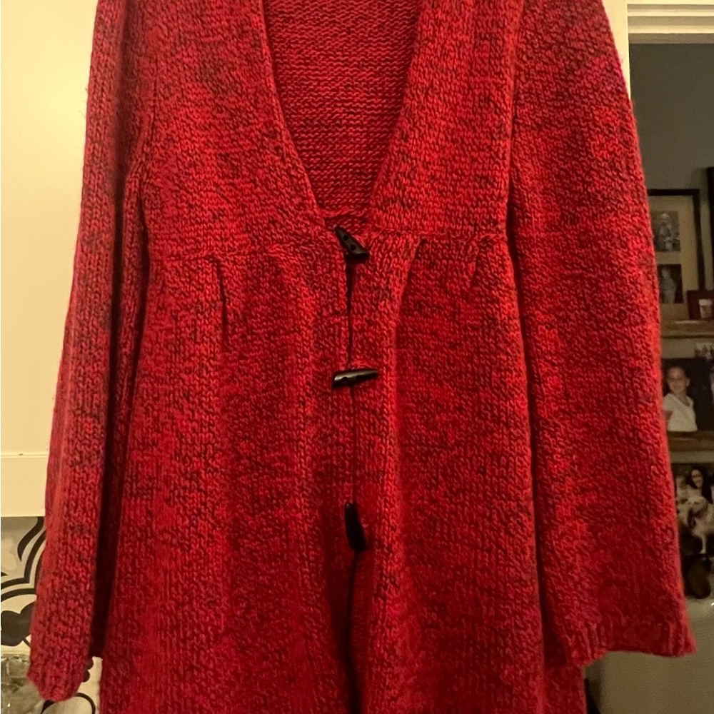 Sophie Max Red Textured Knit Jacket